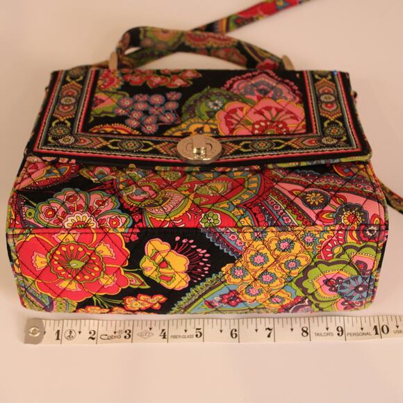 Vera Bradley Julia Turn Lock Satchel Purse & Wallet, Parisian Paisley Pattern - Picture 6 of 16